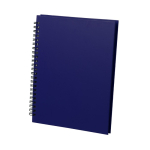 Caderno de capa rígida de cartão reciclado, folhas A5 pautadas GreenGo cor azul-marinho primeira vista