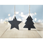 Enfeite em forma de estrela preta com tira Natal quadro Star cor preto vista conjunto