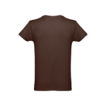 T-shirts personalizadas baratas de algodão cardado 150 g/m2 THC Luanda cor castanho segunda vista