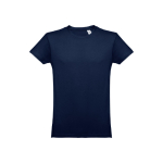 T-shirts personalizadas baratas de algodão cardado 150 g/m2 THC Luanda cor azul primeira vista