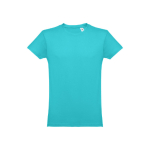 T-shirts personalizadas baratas de algodão cardado 150 g/m2 THC Luanda cor turquesa primeira vista