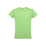 T-shirts personalizadas baratas de algodão cardado 150 g/m2 THC Luanda cor verde-claro primeira vista
