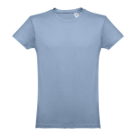 T-shirts personalizadas baratas de algodão cardado 150 g/m2 THC Luanda cor azul-claro