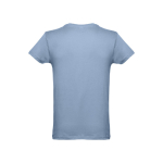 T-shirts personalizadas baratas de algodão cardado 150 g/m2 THC Luanda cor azul-claro segunda vista