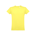 T-shirts personalizadas baratas de algodão cardado 150 g/m2 THC Luanda cor amarelo-claro primeira vista
