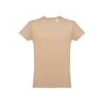 T-shirts personalizadas baratas de algodão cardado 150 g/m2 THC Luanda cor castanho-claro primeira vista