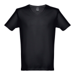 T-shirts unisexo personalizáveis e baratas, algodão cardado THC Athens cor preto