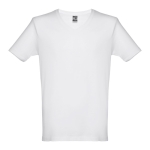 T-shirts unisexo personalizáveis e baratas, algodão cardado THC Athens cor branco