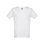 T-shirts unisexo personalizáveis e baratas, algodão cardado THC Athens cor branco primeira vista