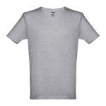T-shirts unisexo personalizáveis e baratas, algodão cardado THC Athens cor cinzento mesclado primeira vista