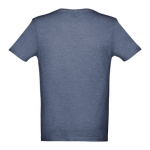 T-shirts unisexo personalizáveis e baratas, algodão cardado THC Athens cor azul mesclado