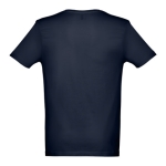 T-shirts unisexo personalizáveis e baratas, algodão cardado THC Athens cor azul-marinho