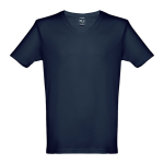 T-shirts unisexo personalizáveis e baratas, algodão cardado THC Athens cor azul-escuro primeira vista