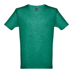 T-shirts unisexo personalizáveis e baratas, algodão cardado THC Athens cor verde mesclado