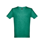 T-shirts unisexo personalizáveis e baratas, algodão cardado THC Athens cor verde mesclado primeira vista