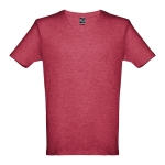 T-shirts unisexo personalizáveis e baratas, algodão cardado THC Athens cor vermelho mesclado