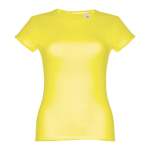 T-shirts baratas personalizáveis, mulher, algodão 150 g/m2 THC Sofia cor amarelo fluorescente primeira vista