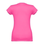 T-shirts de algodão cintadas para mulher decote V 150 g/m2 THC Athens cor fúcsia