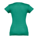 T-shirts de algodão cintadas para mulher decote V 150 g/m2 THC Athens cor verde mesclado