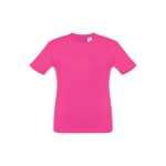 T-shirt personalizada barata para crianças, algodão 150 g/m2 THC Quito cor fúcsia primeira vista