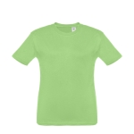 T-shirt personalizada barata para crianças, algodão 150 g/m2 THC Quito cor verde-claro