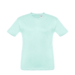 T-shirt personalizada barata para crianças, algodão 150 g/m2 THC Quito cor verde menta