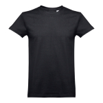 T-shirts unisexo personalizáveis, algodão cardado 190 g/m2 THC Ankara cor preto