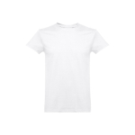 T-shirts unisexo personalizáveis, algodão cardado 190 g/m2 THC Ankara cor branco primeira vista