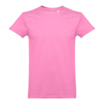 T-shirts unisexo personalizáveis, algodão cardado 190 g/m2 THC Ankara cor cor-de-rosa