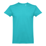 T-shirts unisexo personalizáveis, algodão cardado 190 g/m2 THC Ankara cor turquesa