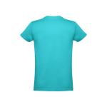 T-shirts unisexo personalizáveis, algodão cardado 190 g/m2 THC Ankara cor turquesa segunda vista