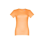 T-shirts cintadas para mulher em algodão 190 g/m2 THC Ankara cor coral primeira vista