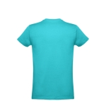 T-shirt promocional para crianças, algodão 190 g/m2 THC Ankara Kids WH cor turquesa terceira vista