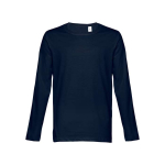 Camisolas de manga comprida unisexo de algodão 150 g/m2 THC Bucharest cor azul primeira vista