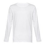 Camisolas de manga comprida unisexo de algodão 150 g/m2 THC Bucharest cor branco