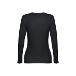 Camisola para mulher manga comprida em algodão 150 g/m2 THC Bucharest cor preto segunda vista