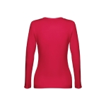 Camisola para mulher manga comprida em algodão 150 g/m2 THC Bucharest cor vermelho segunda vista