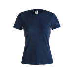 T-shirts de algodão para mulher 150 g/m2 Keya cor azul-marinho primeira vista