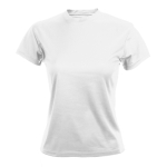 T-shirts desportivas personalizadas em poliester 135 g/m2 MKT cor branco