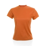T-shirts desportivas personalizadas em poliester 135 g/m2 MKT cor cor-de-laranja primeira vista