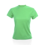 T-shirts desportivas personalizadas em poliester 135 g/m2 MKT cor verde-claro primeira vista