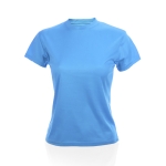 T-shirts desportivas personalizadas em poliester 135 g/m2 MKT cor azul-claro primeira vista