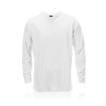 T-shirt técnica de manga comprida poliester 135 g/m2 MKT Maik cor branco primeira vista
