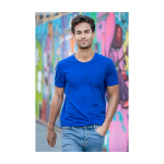 T-shirts publicitárias de algodão orgânico de 200 g/m2 Elevate NXT cor azul