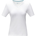 T-shirts para brindes de mulher, algodão orgânico 200 g/m2 Elevate NXT cor branco segunda vista frontal
