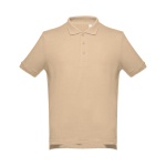Polo corporativo de algodão em diversas cores 195 g/m2 THC Adam cor castanho-claro primeira vista