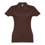 Polo em diversas cores para mulher em algodão 195 g/m2 THC Eve cor castanho
