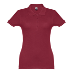 Polo em diversas cores para mulher em algodão 195 g/m2 THC Eve cor bordeaux