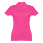 Polo em diversas cores para mulher em algodão 195 g/m2 THC Eve cor fúcsia