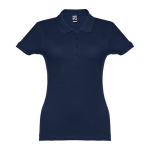 Polo em diversas cores para mulher em algodão 195 g/m2 THC Eve cor azul-escuro primeira vista